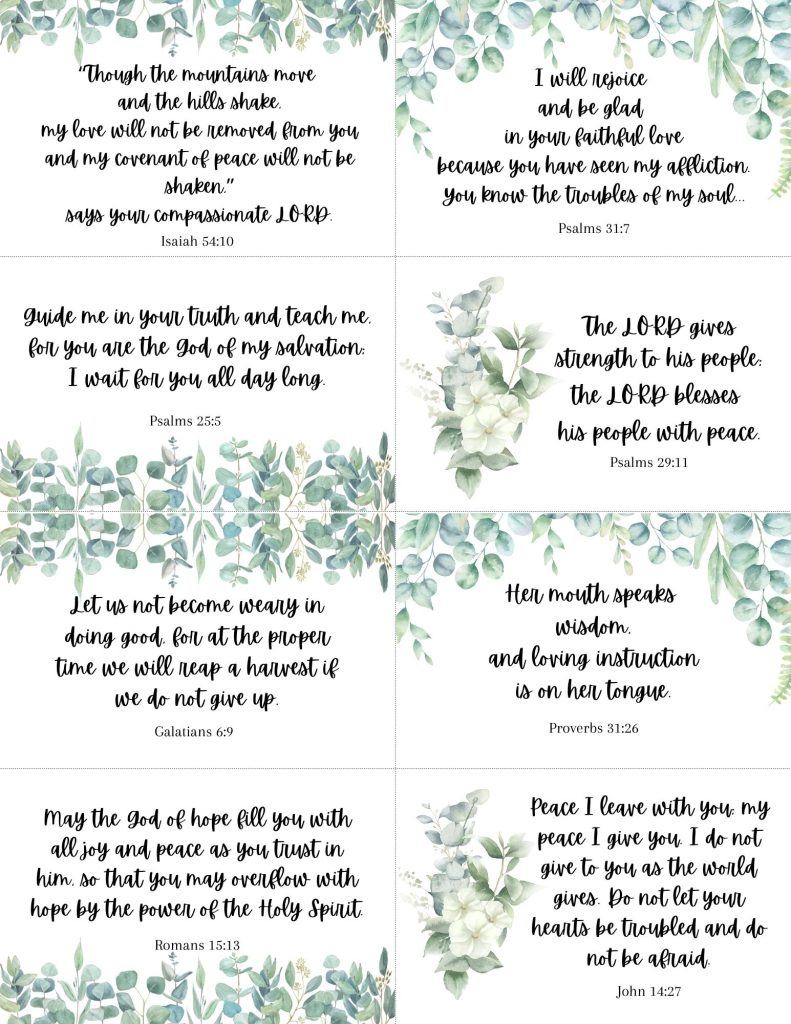 Free Printable Bible Verse Cards For Women in FREE Printable Bible Memory Verse Cards