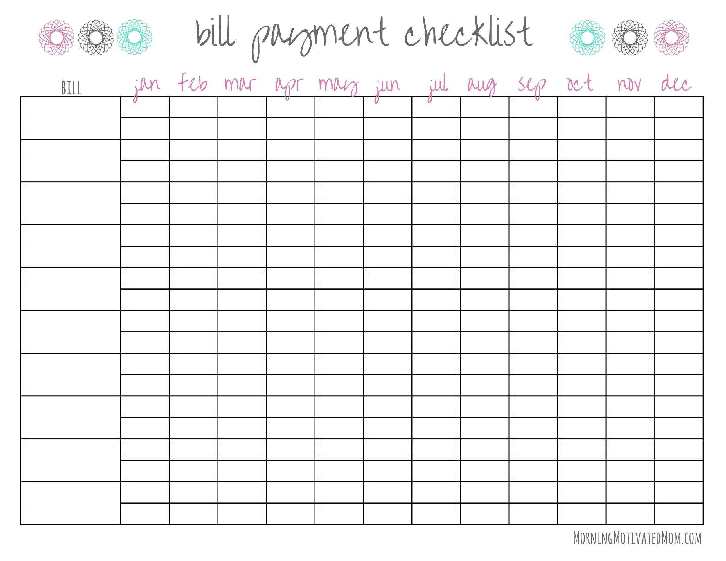 Free Printable Bill Planner - Printable Party Favors inside Free Printable Bill Calendar Template