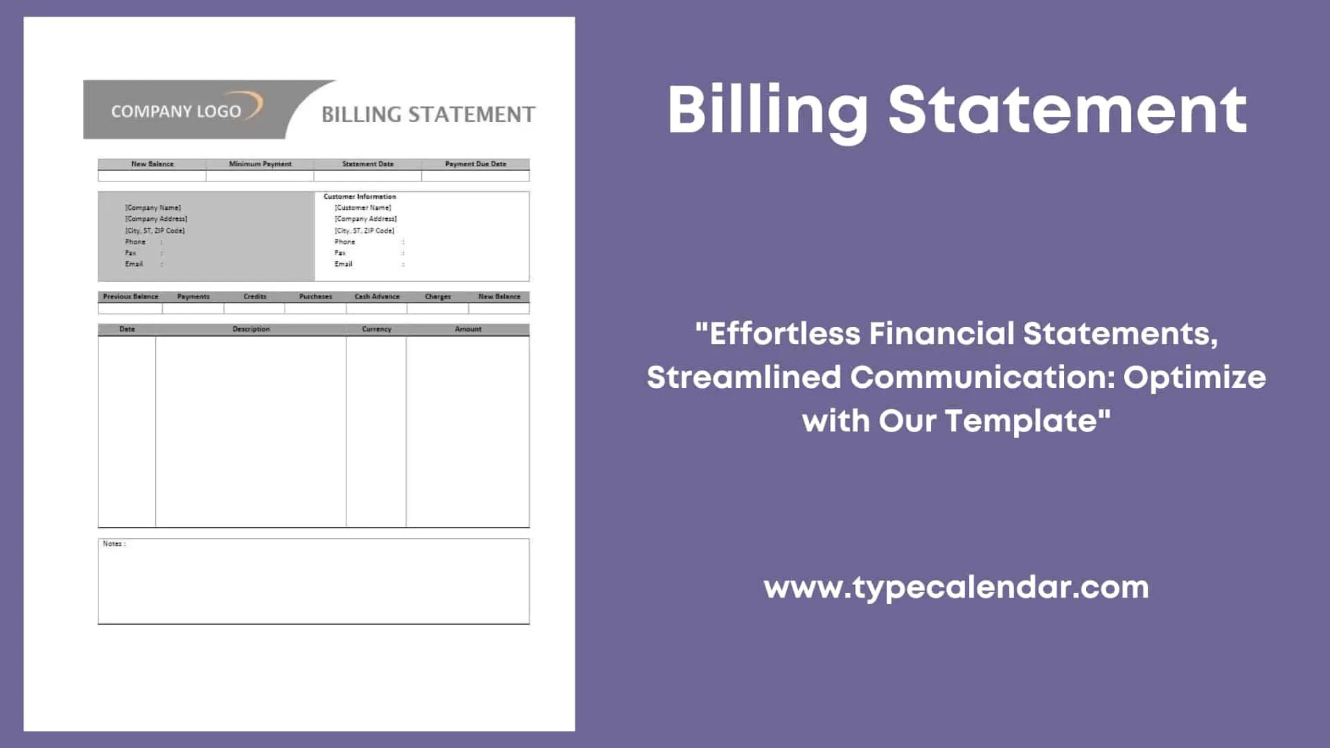 Free Printable Billing Statement Templates [Excel, Word, Pdf] in Free Printable Billing Statement Template
