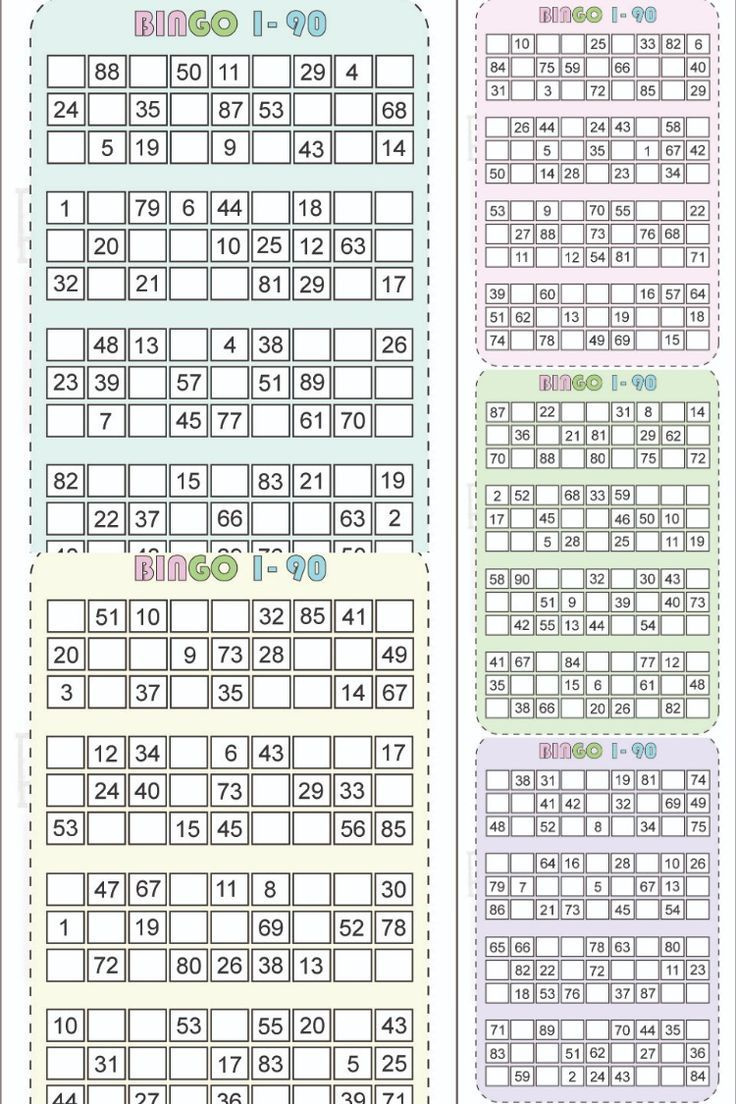 Free Printable Bingo Cards 1-90 [Pdf Included] with regard to FREE Printable Bingo Cards 1-90