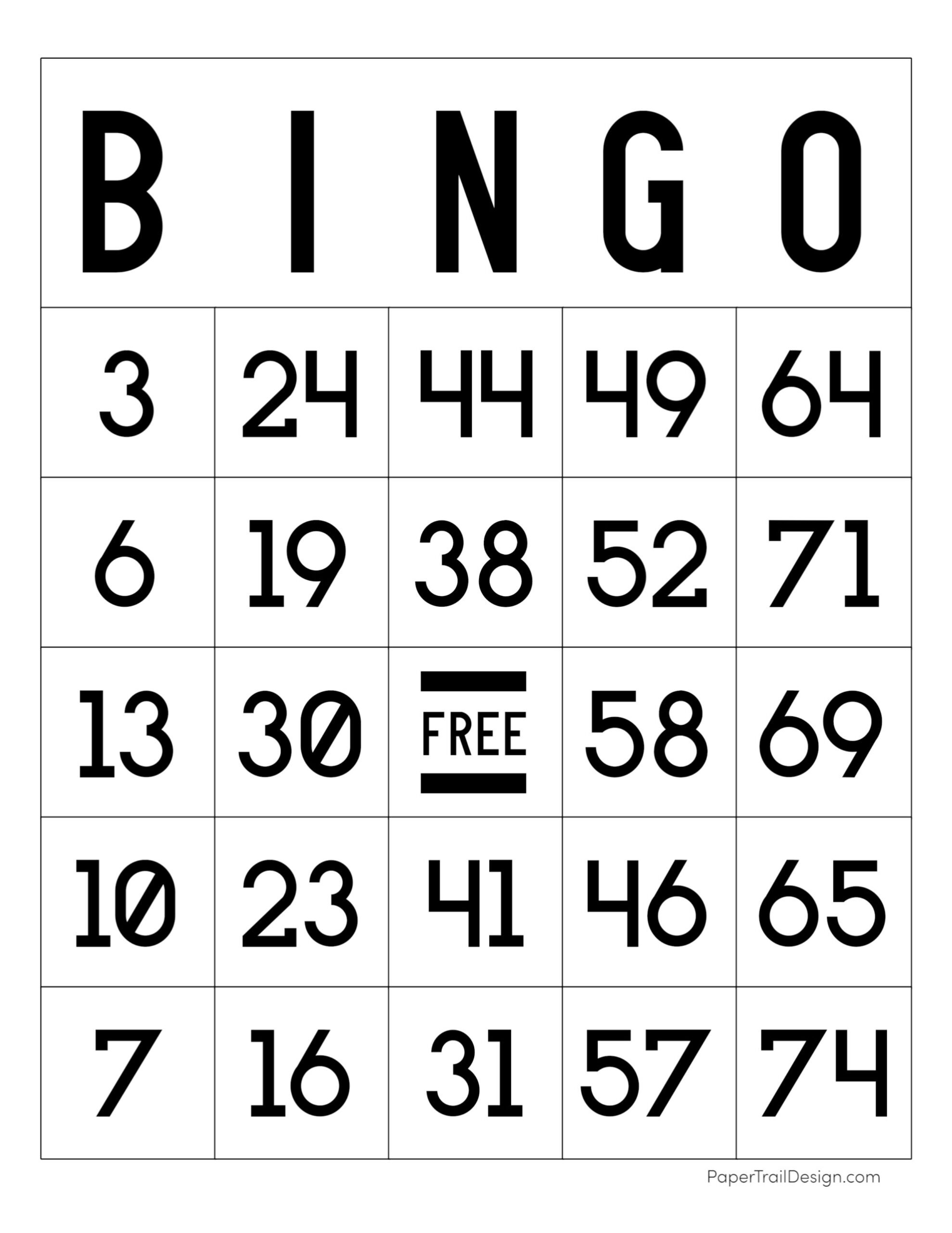 Free Printable Bingo Cards - Paper Trail Design inside FREE Printable Bingo Cards with Pictures