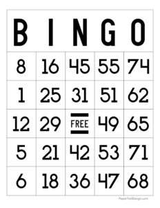 Free Printable Bingo Cards - Paper Trail Design intended for FREE Printable Bingo Sheets Printable
