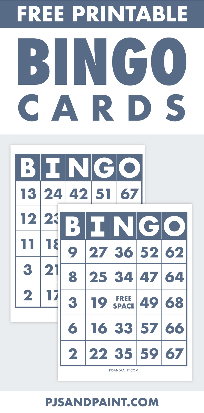 Free Printable Bingo Cards - Pjs And Paint for Free Printable Bingo Cards For Adults