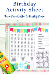 Free Printable Birthday Activity Sheet - Everyday Party Magazine for Free Printable Birthday Activity Sheets