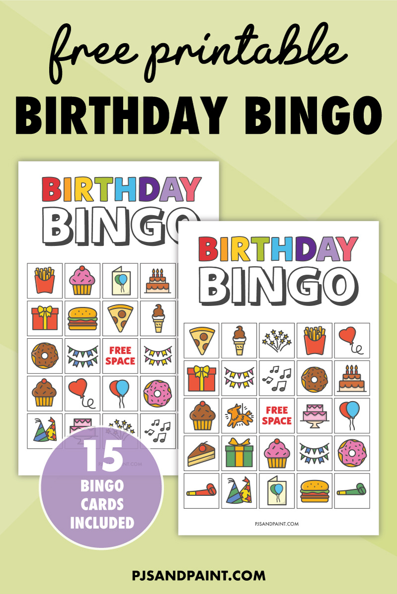 Free Printable Birthday Bingo For Kids - Pjs And Paint in Free Printable Birthday Bingo Cards For Adults