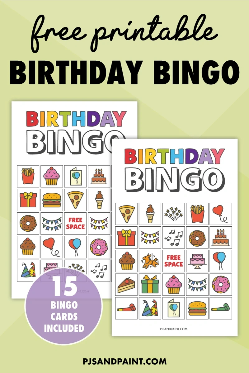 Free Printable Birthday Bingo For Kids - Pjs And Paint regarding FREE Printable Birthday Party Bingo Games