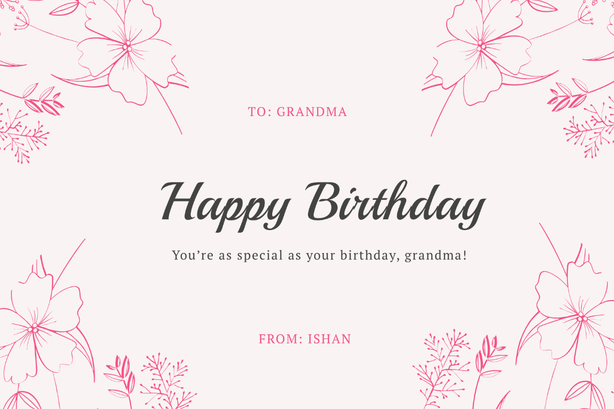 Free Printable Birthday Card For Grandma Template To Edit Online regarding Free Printable Birthday Cards Grandma