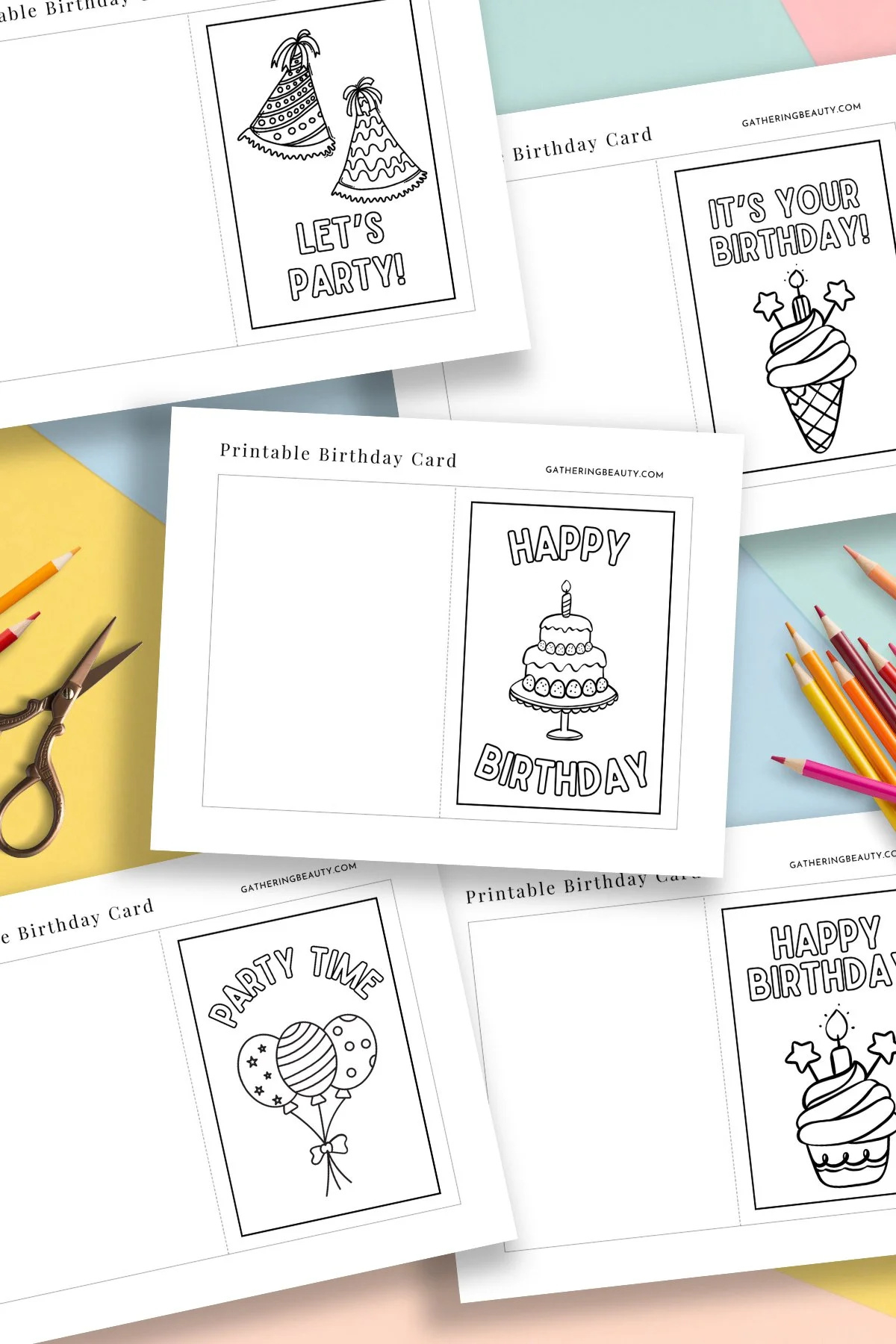 Free Printable Birthday Cards To Colour — Gathering Beauty with regard to FREE Printable Birthday Cards For Teens