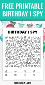 Free Printable Birthday I Spy Game For Kids - Pjs And Paint with Free Printable Birthday Party Games