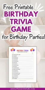 Free Printable Birthday Trivia Game For Birthday Parties with regard to FREE Printable Birthday Trivia Games