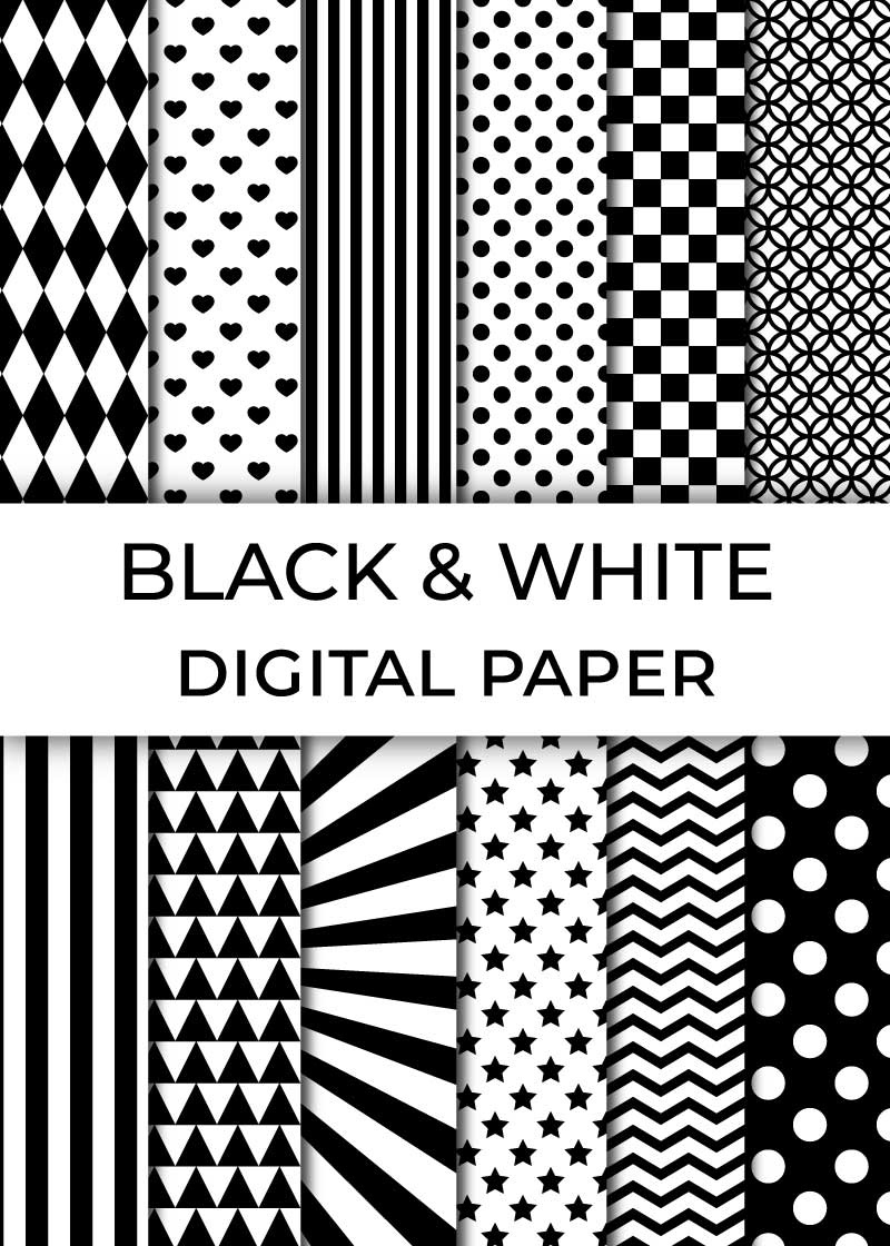 Free Printable Black And White Digital Paper Pack - Chevron Lemon within Free Printable Black And White Checkered Paper
