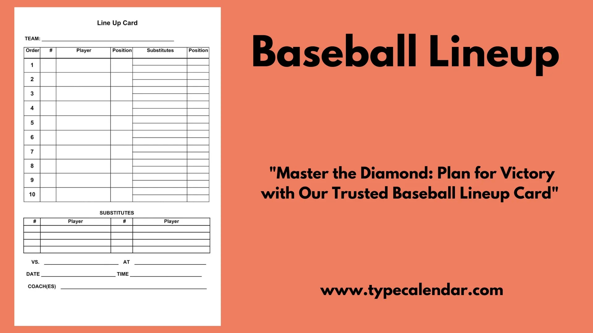 Free Printable Blank Baseball Lineup Templates [Pdf] Online within Free Printable Baseball Card Checklist