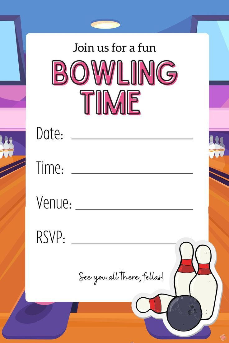 Free Printable Blank Bowling Invitation Template Pdf with Free Printable Birthday Invitations For Bowling Party