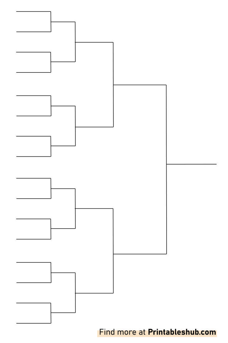 Free Printable Blank Brackets Template Pdf in Free Printable Brackets For Pool Tournaments