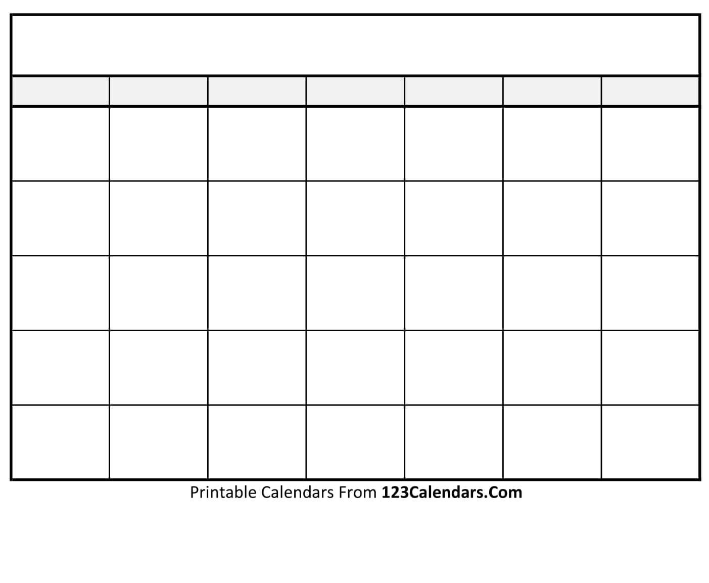Free Printable Blank Calendar | 123Calendars pertaining to FREE Printable Blank Calendar Sheets