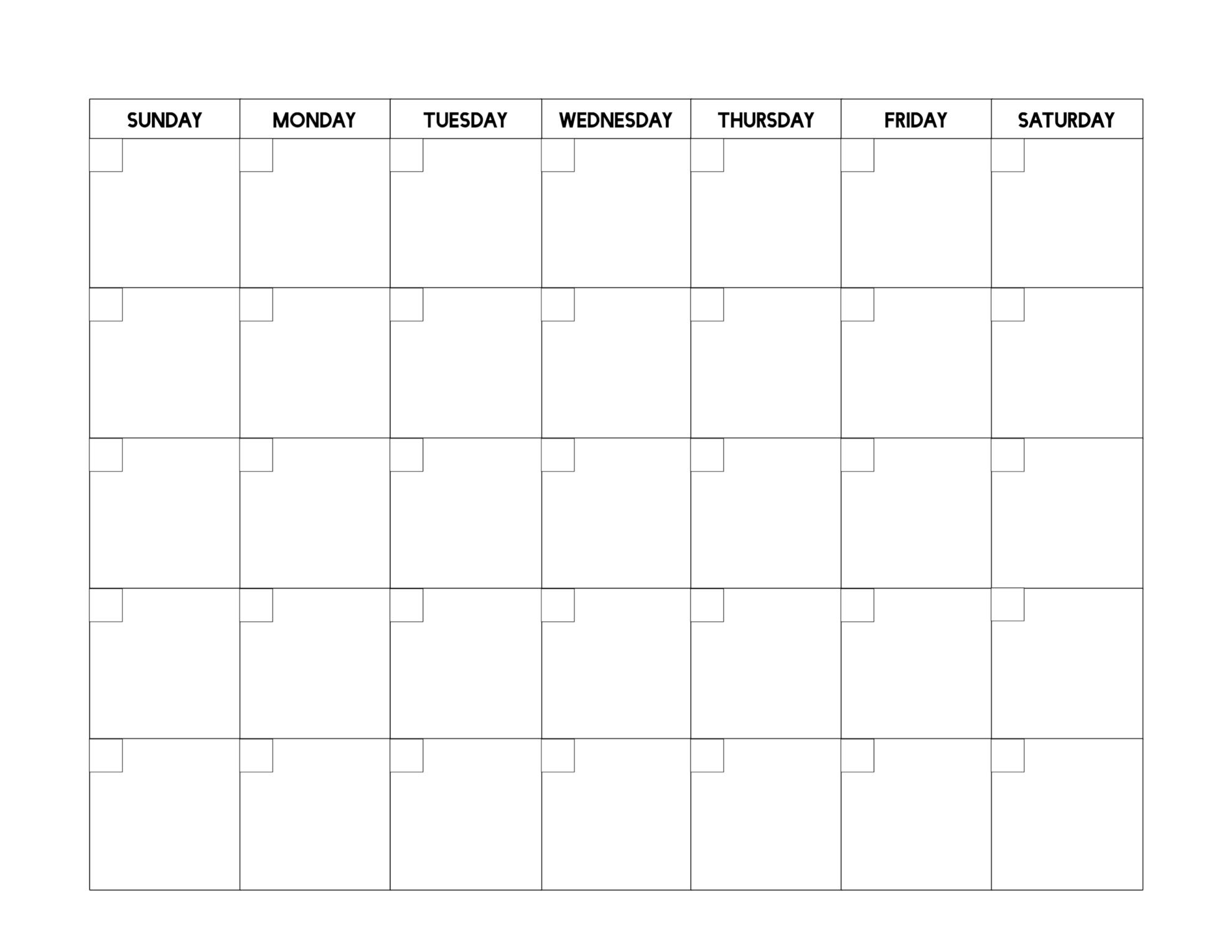 Free Printable Blank Calendar Template - Paper Trail Design regarding FREE Printable Blank Calendar Sheets