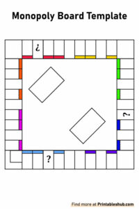 Free Printable Blank Monopoly (Board &amp; Cards) Templates Pdf within FREE Printable Blank Monopoly Board