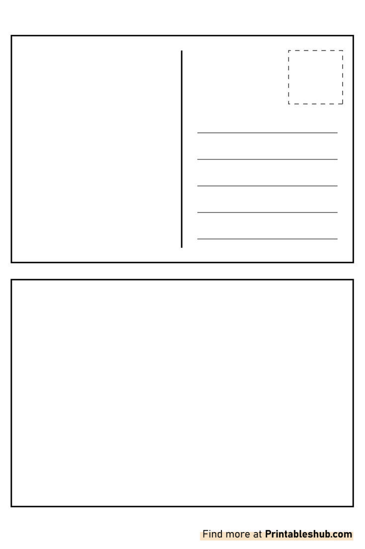 Free Printable Blank Postcard Template Pdf in FREE Printable Blank Postcard Template