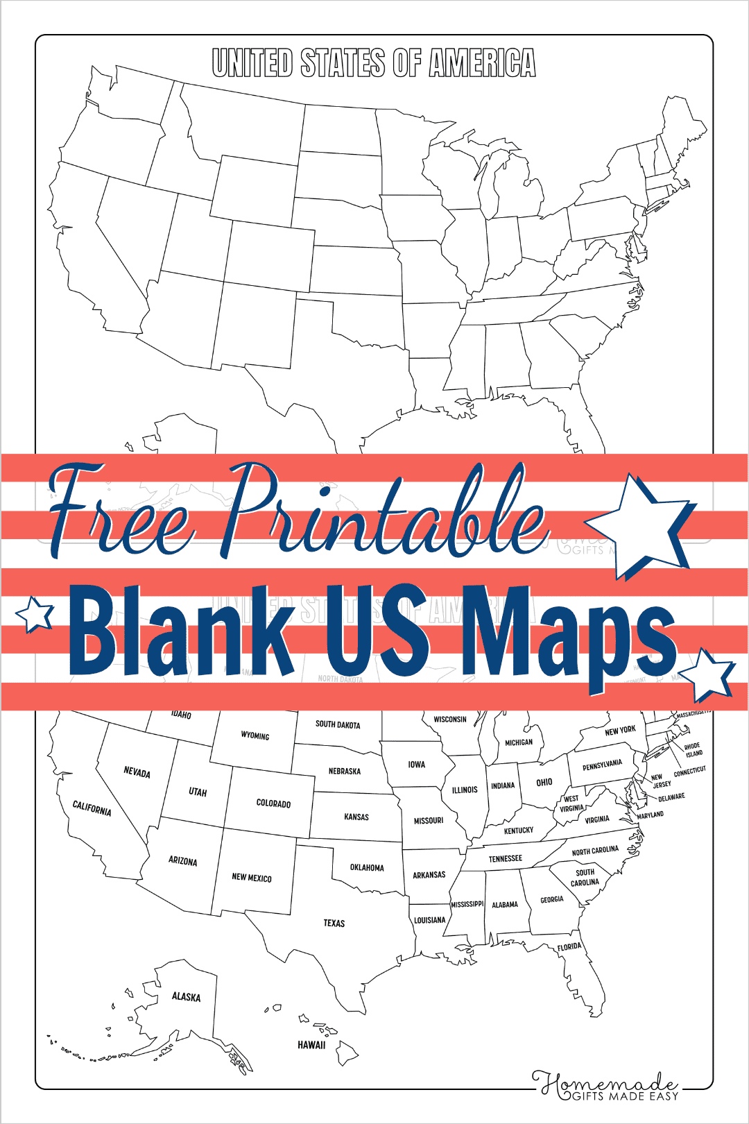 Free Printable Blank Us Map (Pdf Download) in FREE Printable Black and White Map of the United States