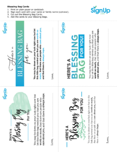 Free Printable: Blessing Bag Notes | Signup with regard to FREE Printable Blessing Bag Cards