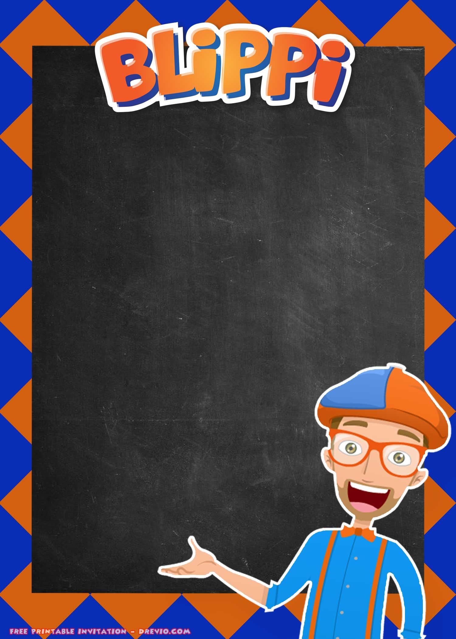 Free Printable Blippi Invitation Templates inside Free Printable Blippi Birthday Invitations