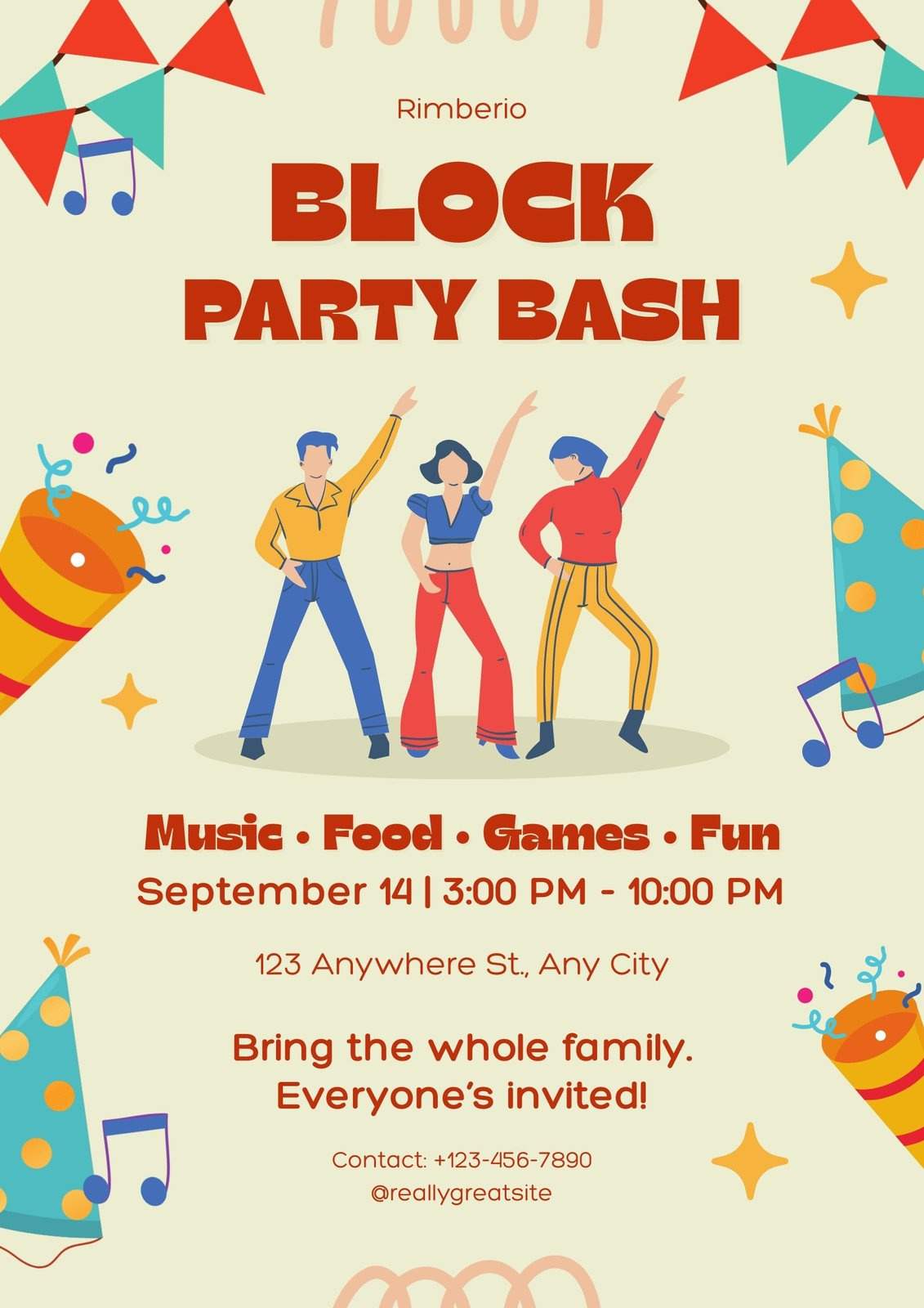 Free Printable Block Party Flyer Template | Canva for Free Printable Block Party Flyers