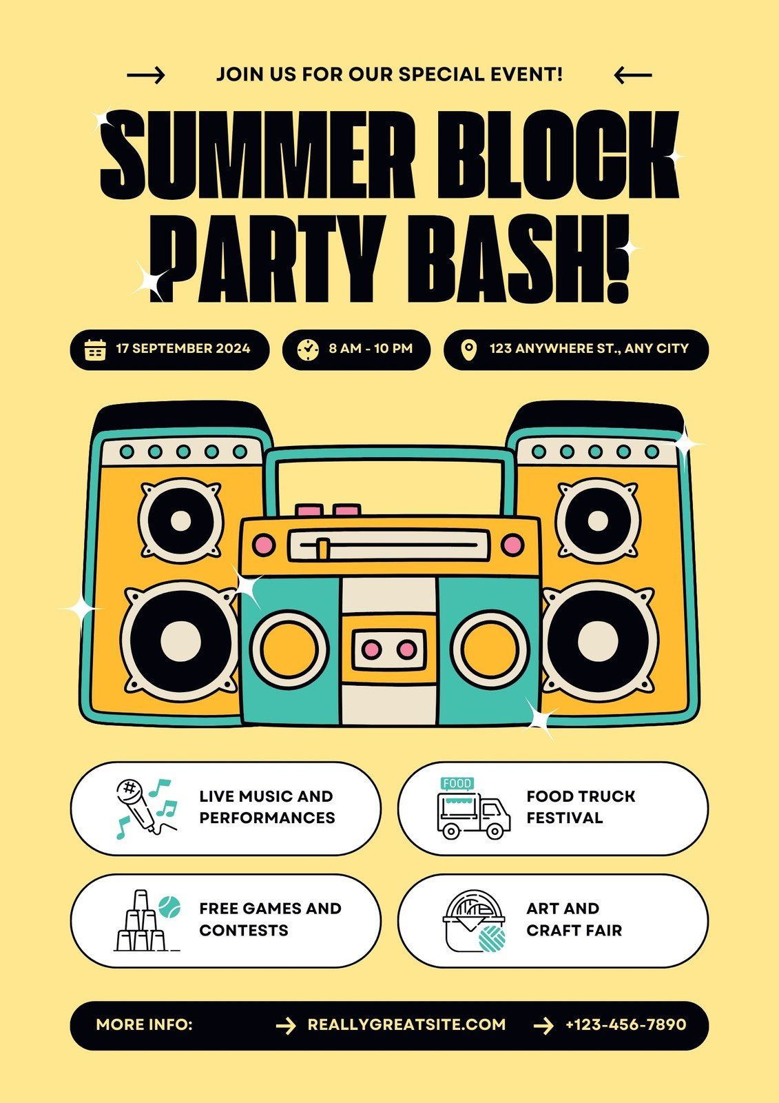 Free Printable Block Party Flyer Template | Canva intended for Free Printable Block Party Flyers