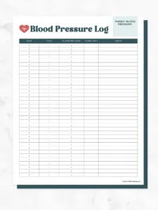Free Printable Blood Pressure Log - Favorite Printables with FREE Printable Blank Blood Pressure Chart
