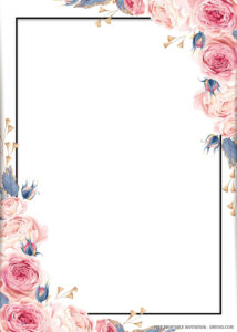 Free Printable) – Blue Floral Wedding Invitation Template inside Free Printable Blank Wedding Invitations