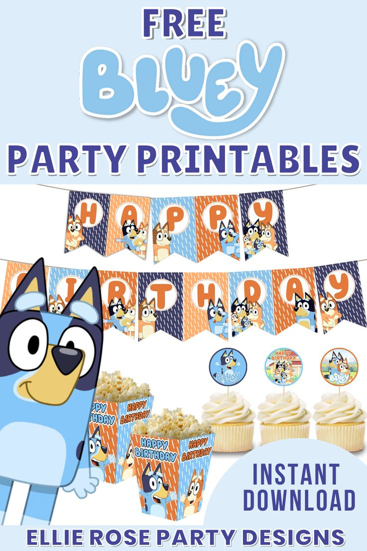 Free Printable Bluey Party Decorations regarding FREE Printable Bluey Cut Out Template