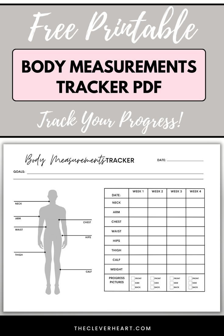 Free Printable Body Measurements Tracker Pdf in FREE Printable Body Measurement Tracker