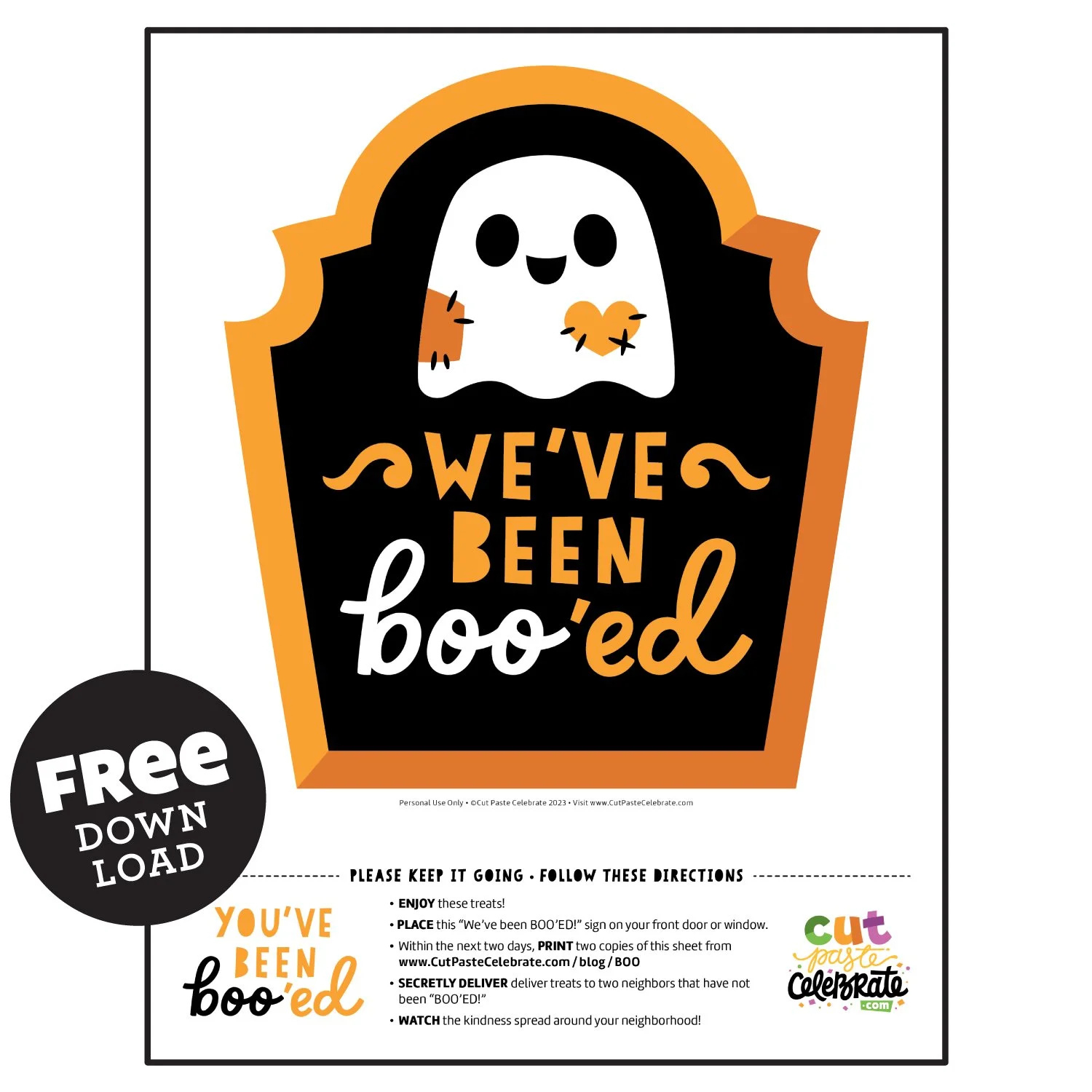 Free Printable &amp;quot;Boo&amp;quot; Sign - School/Office Version | Cut Paste in Free Printable Boo Sign For Halloween