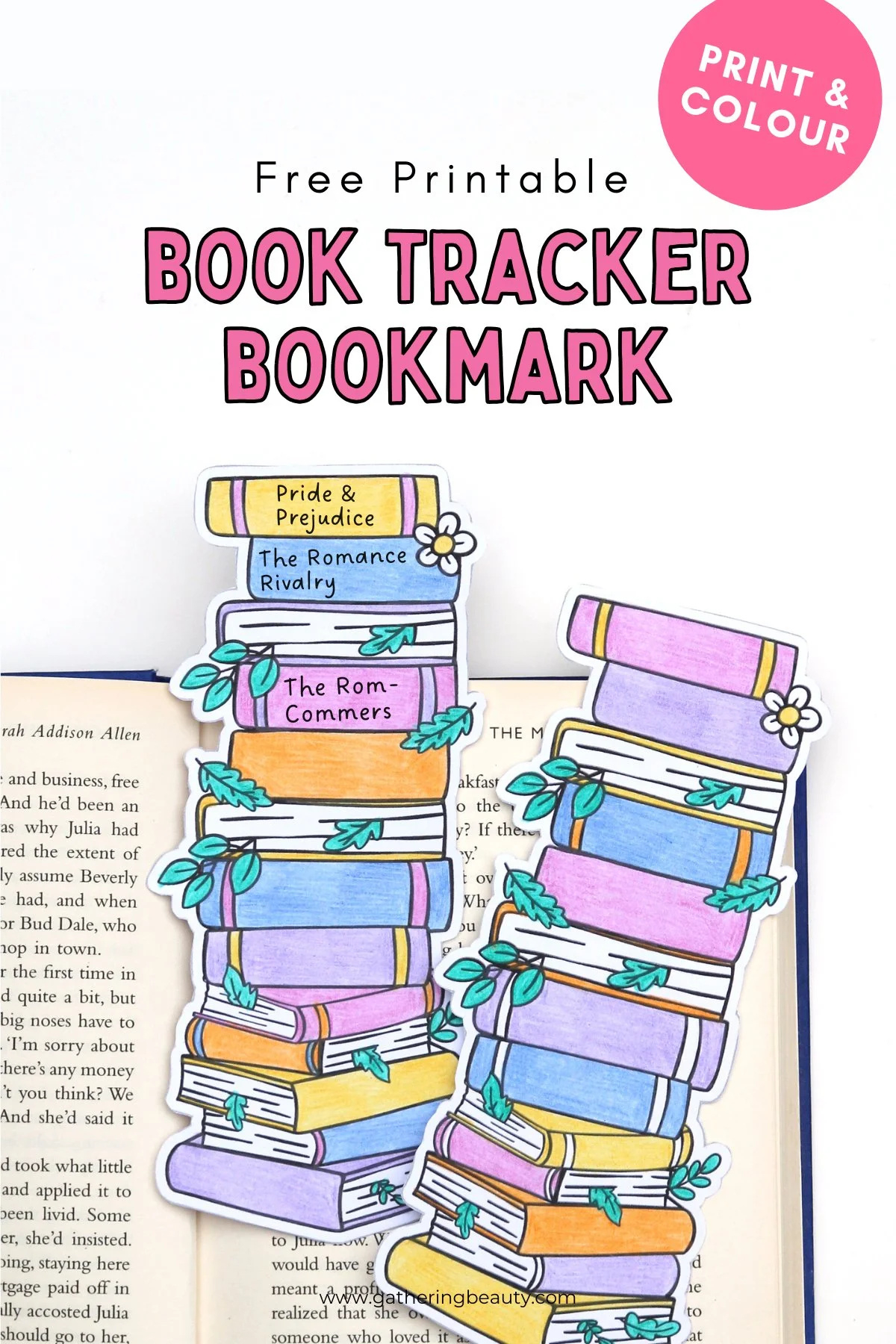 Free Printable Book Tracker Bookmark — Gathering Beauty within Free Printable Book Tracker Bookmark