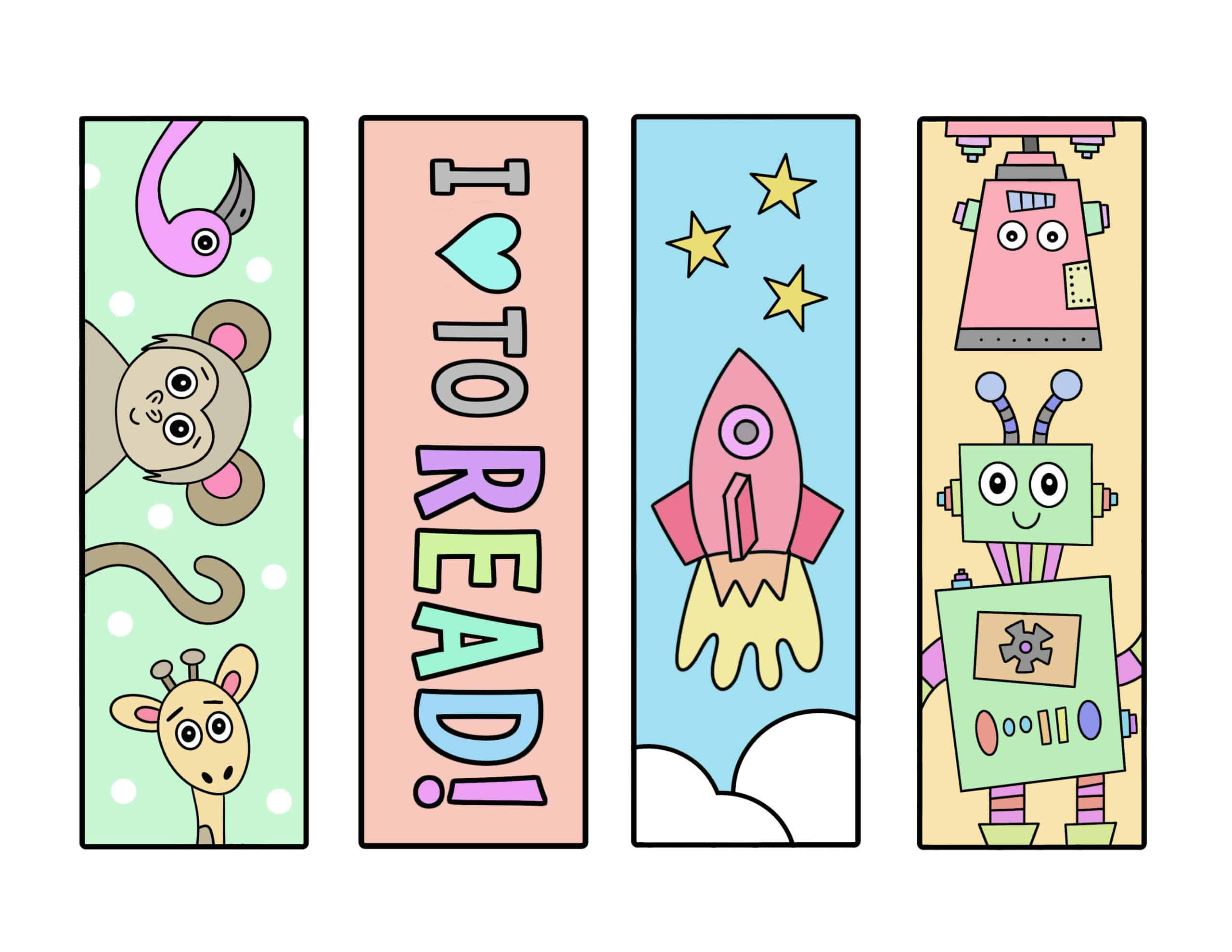 Free Printable Bookmarks To Color! ⋆ The Hollydog Blog with Free Printable Bookmarks For Kindergarten