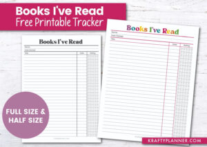 Free Printable Books I'Ve Read Tracker — Krafty Planner inside FREE Printable Book Reading List