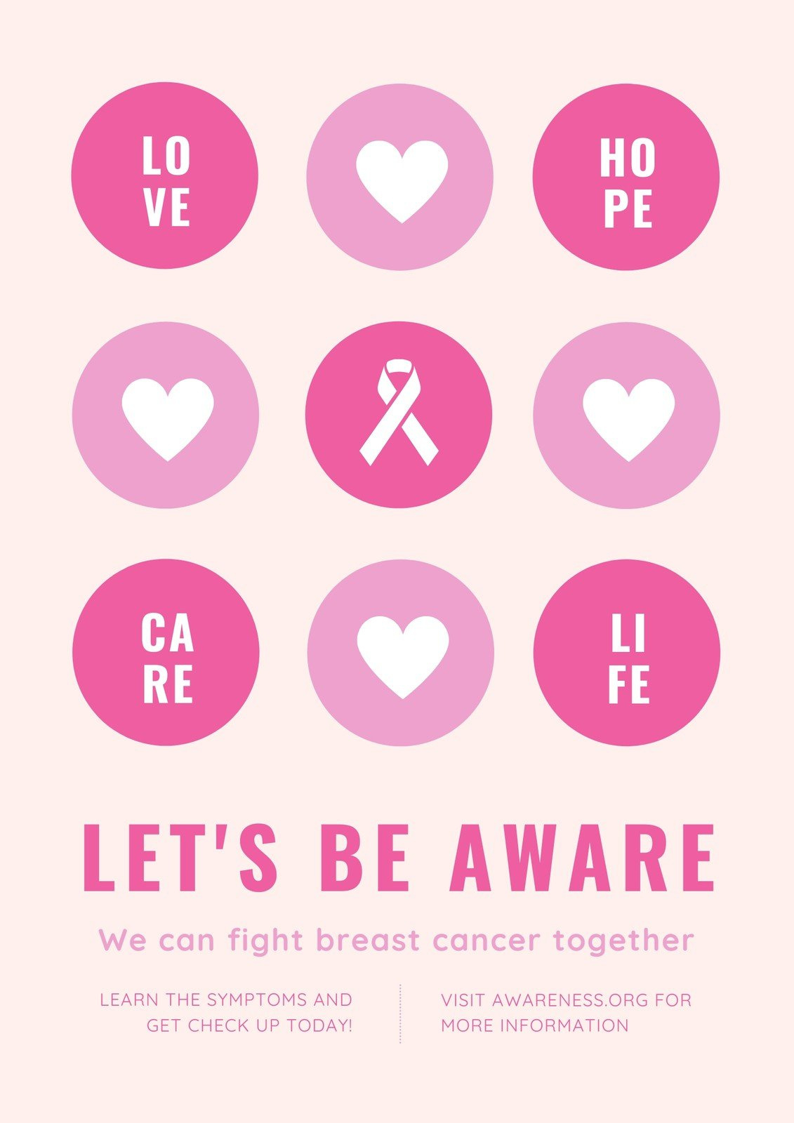 Free Printable Breast Cancer Awareness Poster Templates | Canva throughout FREE Printable Breast Cancer Awareness Brochures