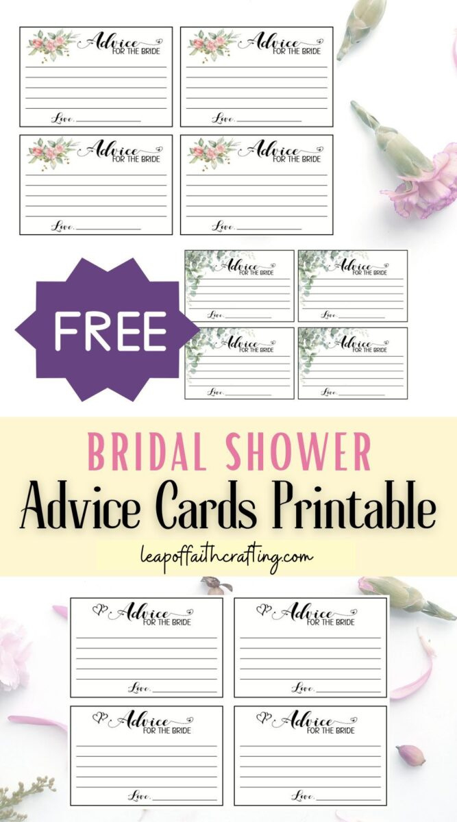 Free Printable Bridal Shower Advice Cards! - Leap Of Faith Crafting regarding Free Printable Bridal Shower Advice Cards