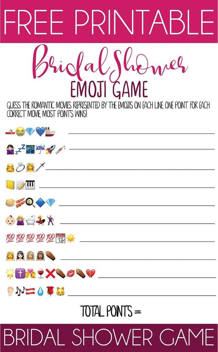 Free Printable Bridal Shower Emoji Game inside Free Printable Bridal Shower Emoji Game