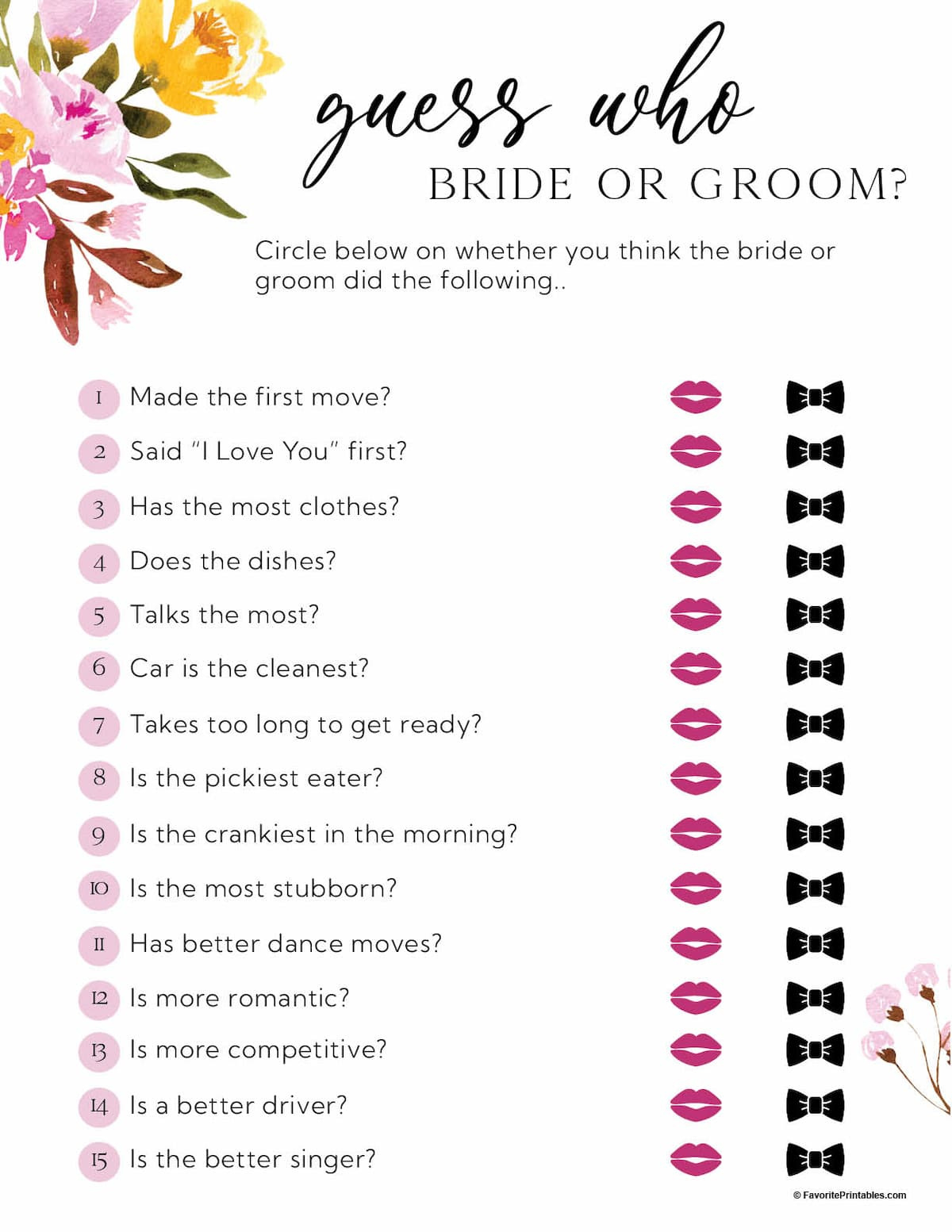 Free Printable Bridal Shower Games - Favorite Printables with Free Printable Bridal Shower Games With Answer Key