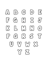 Free Printable Bubble Letter Alphabet Stencils within FREE Printable Block Alphabet Letters