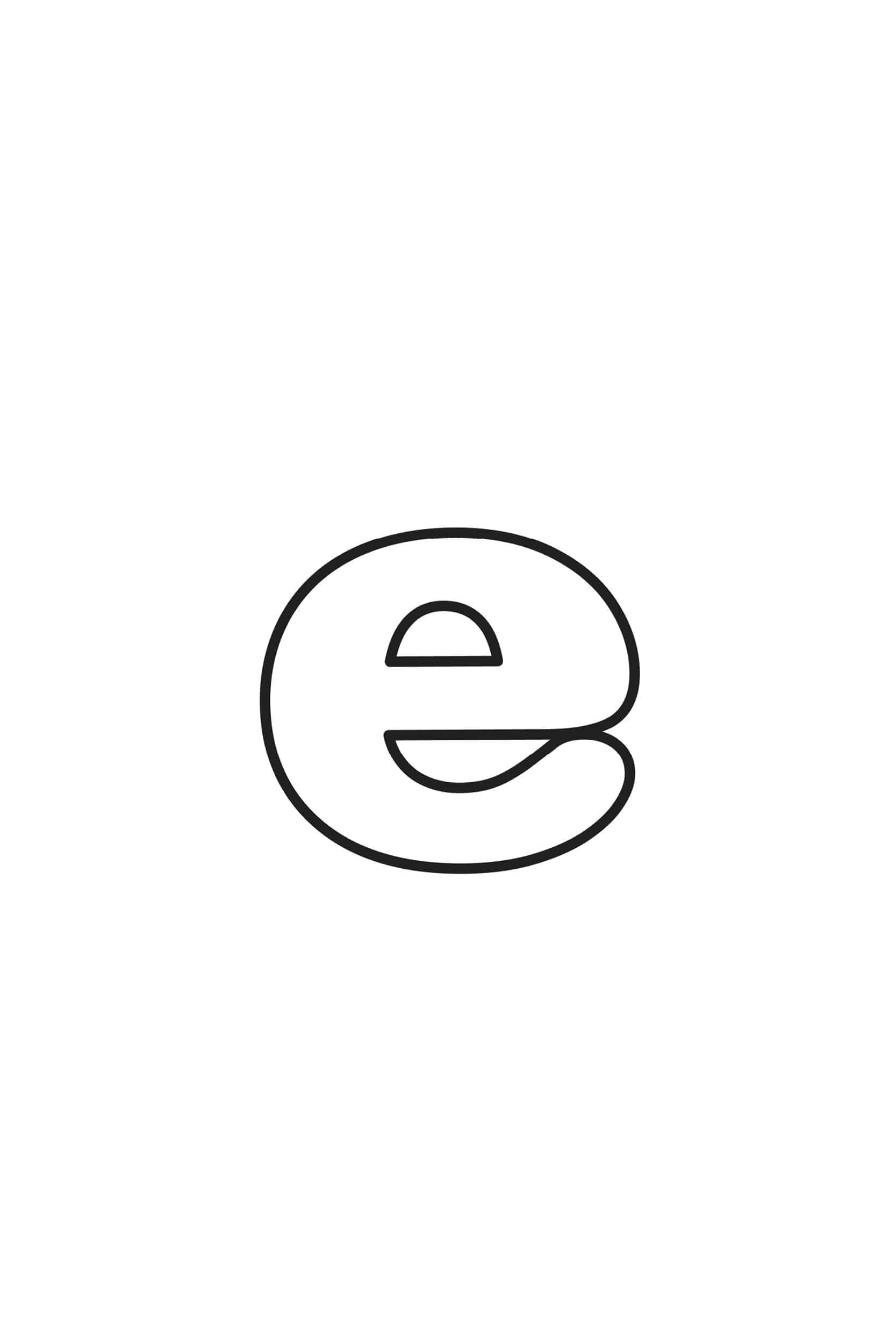 Free Printable Bubble Letters: Lowercase E pertaining to FREE Printable Bubble Letter E