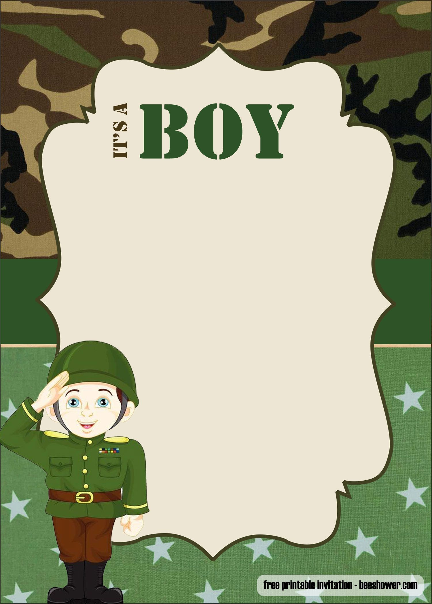 Free Printable Camo Party Invitation Templates for Free Printable Army Invitation Template