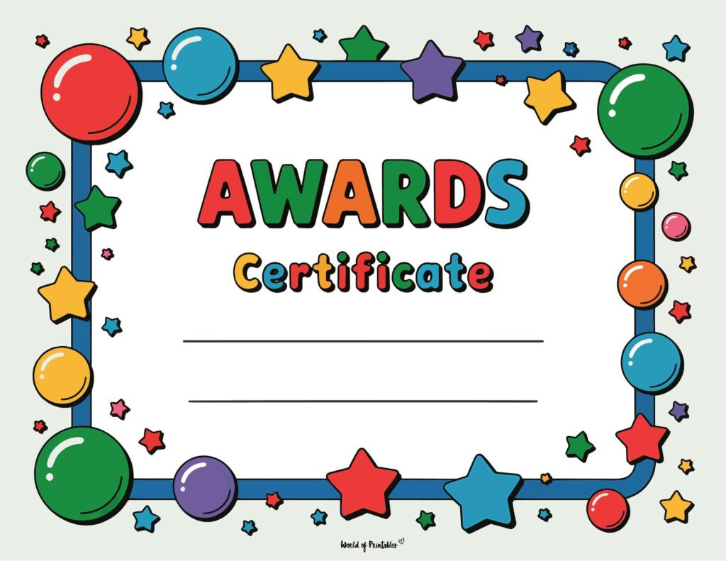 Free Printable Certificate Of Achievement Templates For Kids with FREE Printable Blank Award Certificates