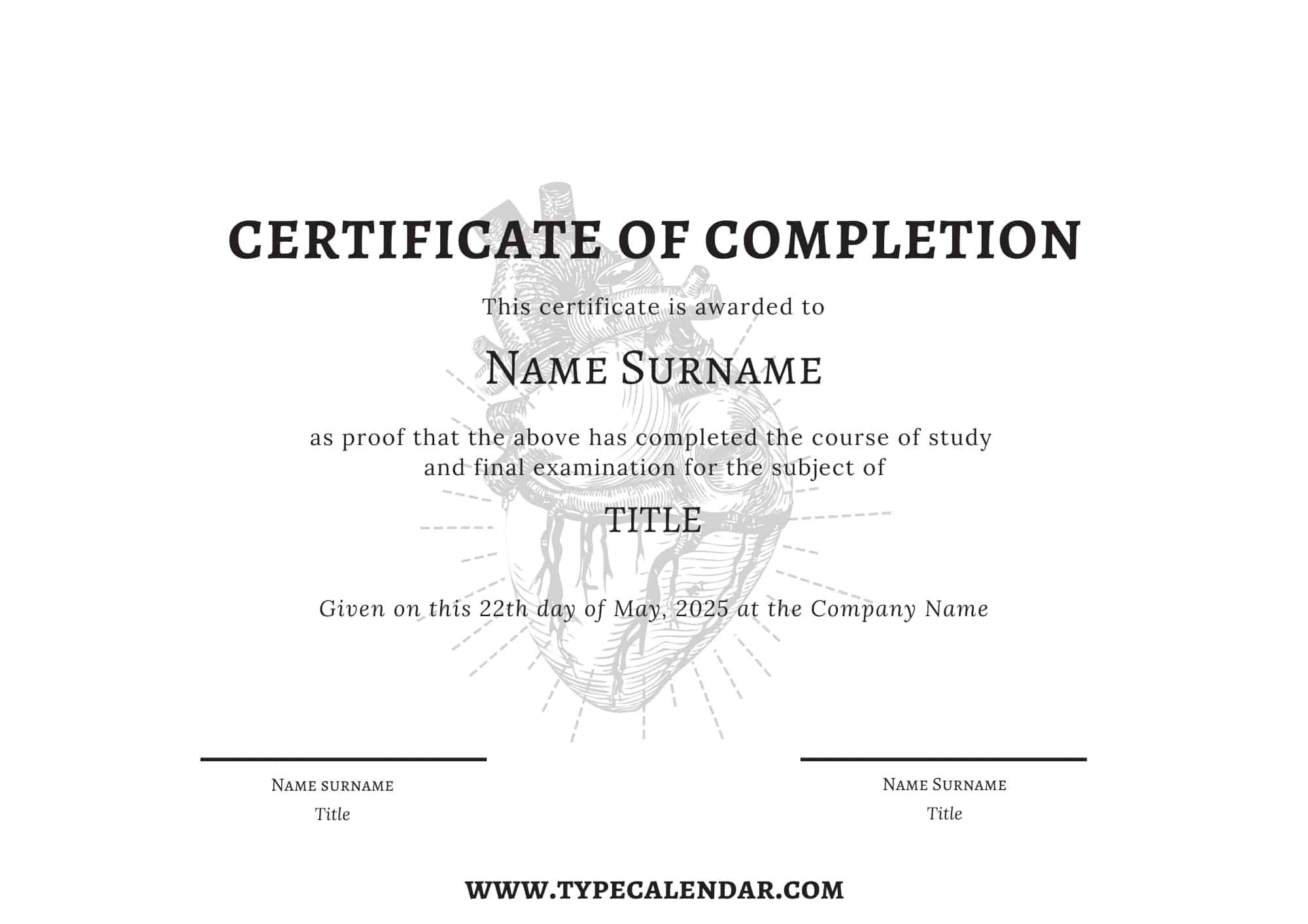 Free Printable Certificate Of Completion Templates [Word, Pdf] inside FREE Printable Blank Certificate of Completion