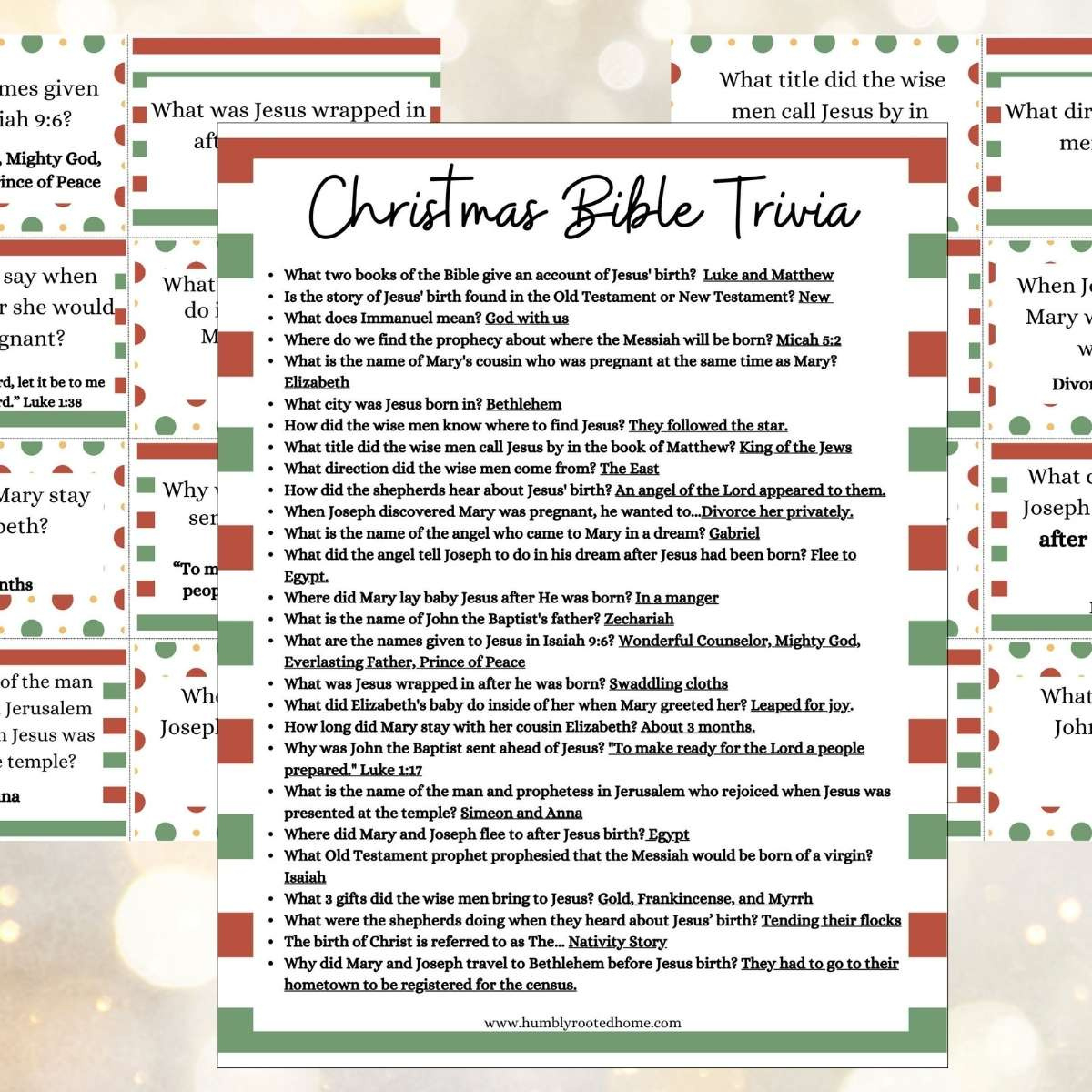 Free Printable Christmas Bible Trivia For The Whole Family! - with Free Printable Bible Quizzes For Adults