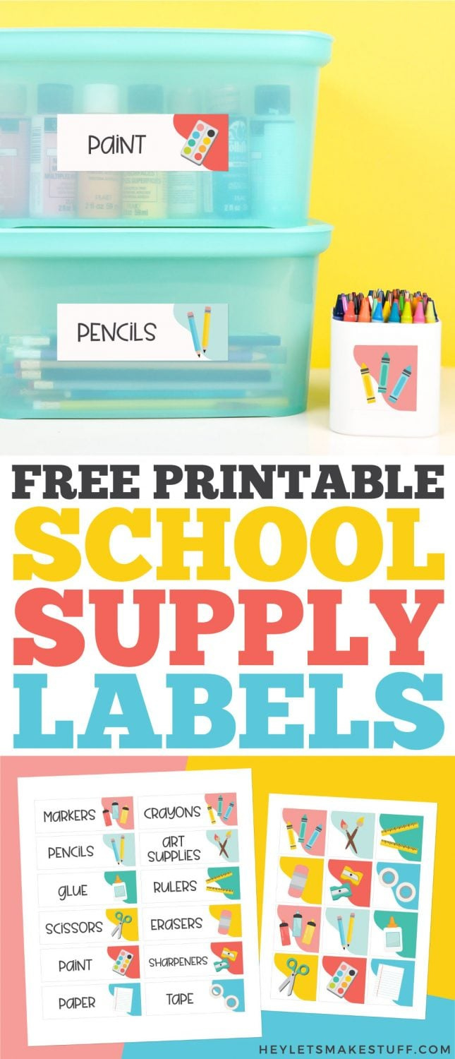 Free Printable Classroom School Supply Labels - Hey, Let&amp;#039;S Make Stuff with FREE Printable Art Supply Labels