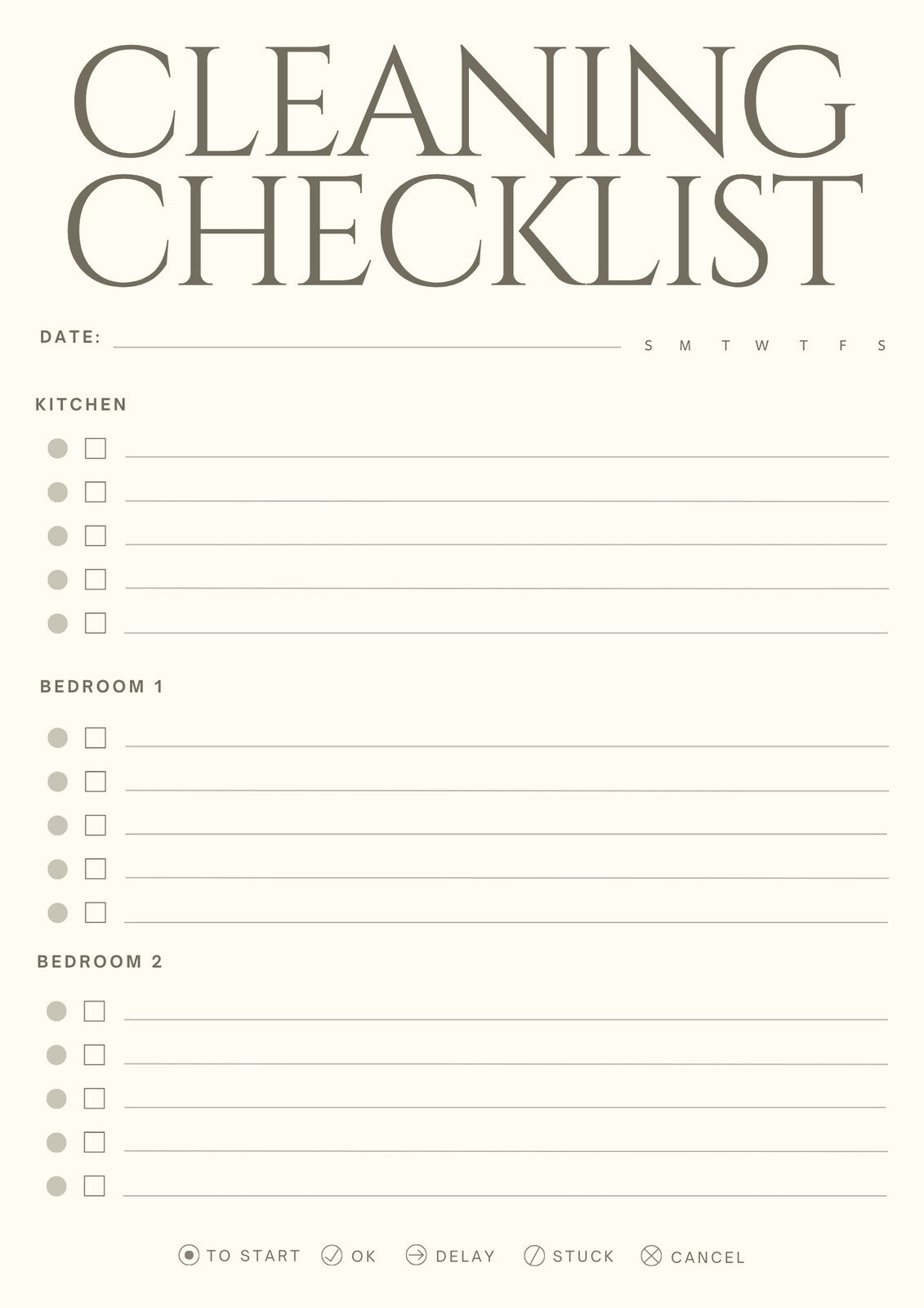 Free Printable Cleaning Checklist Templates | Canva regarding FREE Printable Blank Cleaning Schedule
