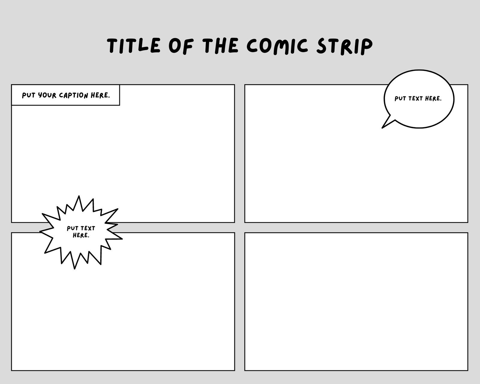 Free Printable Comic Strip Templates You Can Customize | Canva with regard to Free Printable Blank Comic Strips