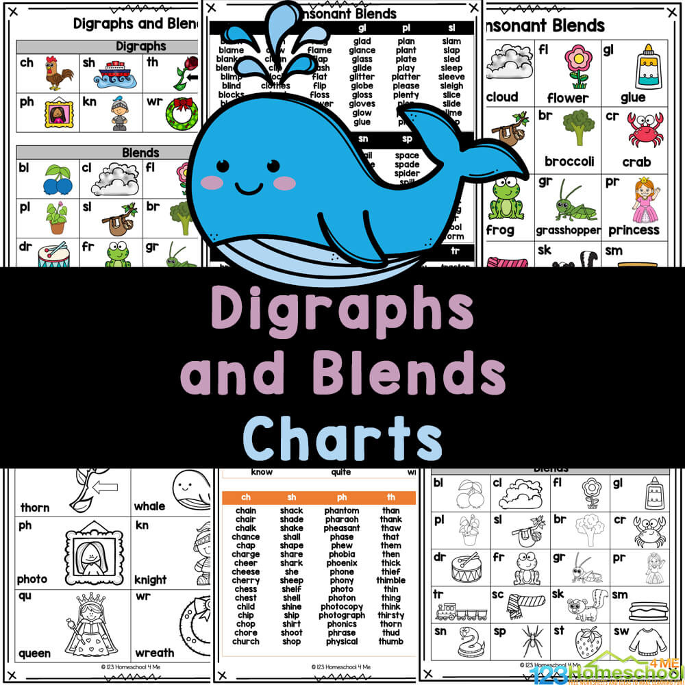 Free Printable Consonant Blends And Digraphs Chart pertaining to FREE Printable Blends and Digraphs Worksheets