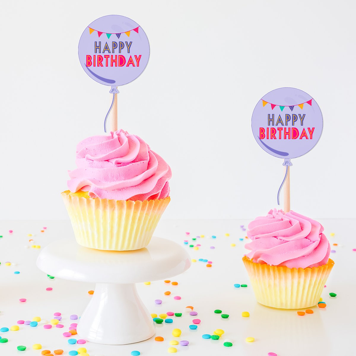 Free Printable Cupcake Toppers And More Party Printables - Angie regarding Free Printable Birthday Cupcake Toppers
